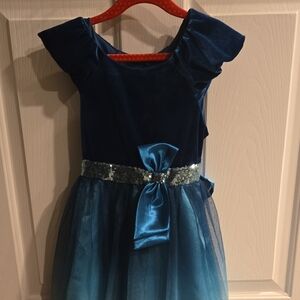 Jona Michelle Blue Velvet Dance Costume with Tulle Layers